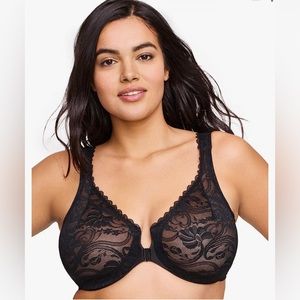 NWOT Glamorise Women's Plus Size Wonderwire Lace Front-Closure Underwire